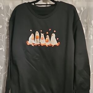 Ghost Print Black Sweatshirt